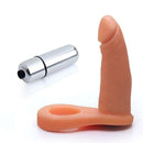 Anél Companheiro para DP c/ Vibro 11 x 2,5 cm na cor bege - Com vibrador torpedo