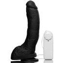 Pênis macio e flexível Bengala com escroto, ventosa e vibro 21 x 5,5 cm na cor preto
