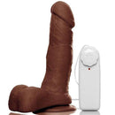Pênis macio e flexível c/ Escroto - Vibro e Ventosa - 16,5 x 4 cm na cor marrom