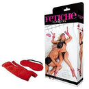 Kit Bondage com 4 Amarras e Venda de pelúcia - cor vermelha