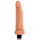 Pênis em CyberSkin com vibrador na cor bege, 18,5x4,5 cm