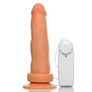 Pênis macio e flexível SHEIK '6' - 14,5 x 4 cm vibrador multivelocidade na cor Bege