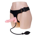 Cinta com prótese peniana Inflável realístico - Strap On - cor bege 18 x3,5 cm