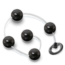 Colar Tailandes cordão em silicone HARD (com 5 esferas) - Preta