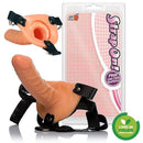 Capa para pênis com base triangular com cinta ajustável Strap-on! 15cm na cor bege