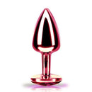 Plug anal em metal com pedra joia anal Rosa
