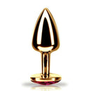 Plug anal em metal com pedra joia anal Dourado - HARD
