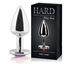 Plug anal em metal com pedra joia anal Cromado - HARD