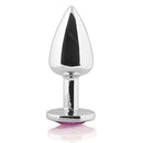 Plug anal em metal com pedra joia anal Cromado - HARD