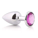 Plug anal em metal com pedra joia anal Cromado - HARD