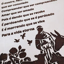 Quadro Oração de São Francisco de Assis em MDF 50x30 cm Branco