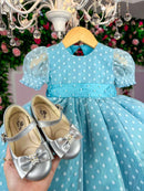 Vestido Marie Azul Tiffany Bolinhas