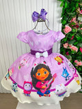 Vestido Infantil Tematicos Luxo A Casa Magica da Gabby