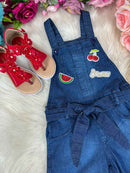 Jardineira Princesa Belli Jeans Frutinhas