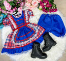Vestido Junino Modelo 3 com Estampas e Cores Variadas TAMANHO:2