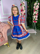 Vestido Junino Modelo 3 com Estampas e Cores Variadas TAMANHO:2