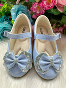 Sapatilha Flor Di MIla Baby Azul Bebe lacinho Strass