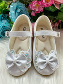 Sapatilha Flor Di MIla Baby Branco lacinho Strass