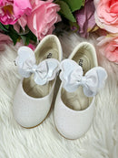 Sapatilha Flor Di MIla Baby Branco Gliter