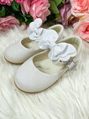Sapatilha Flor Di MIla Baby Branco Gliter