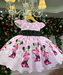 Vestido Tematico Luxo Minnie/Minie Rosa