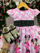 Vestido Tematico Luxo Minnie/Minie Rosa
