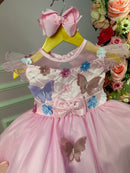 Vestido Marie Rosa Jardim Encantado Laço
