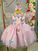 Vestido Marie Rosa Jardim Encantado Laço