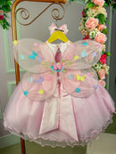 Vestido Marie Rosa Jardim Encantado Laço