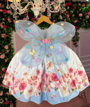 Vestido Giovanella /Giovanela Azul Bebe Borboletas