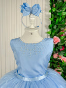 Vestido Enjoy Longo Regata Azul Bebe