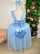 Vestido Enjoy Longo Regata Azul Bebe