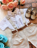 Conjunto Miss Cherry Social Linho Shorts Gustavo