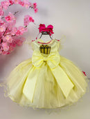 Vestido Princesa Belli Bia Jardim Encantado Amarelo