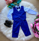Conjunto Miss Cherry Social Leonardo Colete Azul Royal