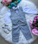 Conjunto Miss Cherry Social Leonardo Colete Cinza Grafite