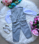 Conjunto Miss Cherry Social Leonardo Colete Cinza Grafite