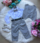 Conjunto Miss Cherry Social Leonardo Colete Cinza Grafite