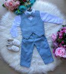 Conjunto Miss Cherry Social Leonardo Colete Azul Claro