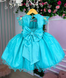 Vestido Princesa Belli Bia Jardim Encantado Verde Tiffany