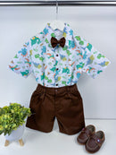 Conjunto Temáticos Meninos Dinossauro Marrom
