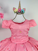 Vestido Infantil Bella Child Rosa Unicórnios
