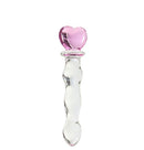 Plug em Vidro Transparente 15,5 x 2,5 cm Escalonado com Base em formato de Coração