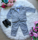 Conjunto Miss Cherry Social Terno Pedro Cinza