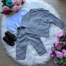 Conjunto Miss Cherry Social Terno Pedro Cinza