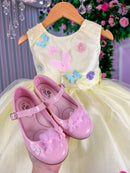 Vestido Princesa Belli Anabel Jardim Encantado Amarelo