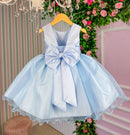Vestido Princesa Belli Anabel Jardim Encantado Azul Bebe