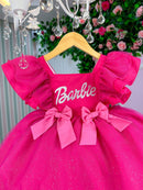 Vestido Princesa Belli Tematico Barbie Pink Babado
