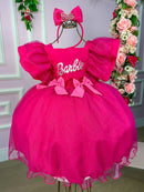 Vestido Princesa Belli Tematico Barbie Pink Babado