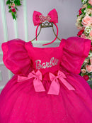 Vestido Princesa Belli Tematico Barbie Pink Babado
